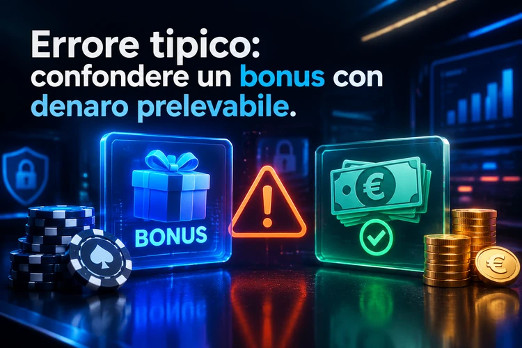 Errore tipico: confondere un bonus con denaro prelevabile